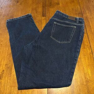 Lands End Womens Size 18 Fit 3 Dark Wash Straight Leg High Rise Denim Jeans